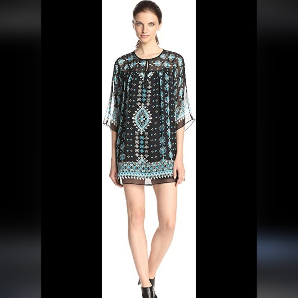 Nanette Lepore Sun City Floral Tunic Dress 100% Silk Size 4 Originally $448